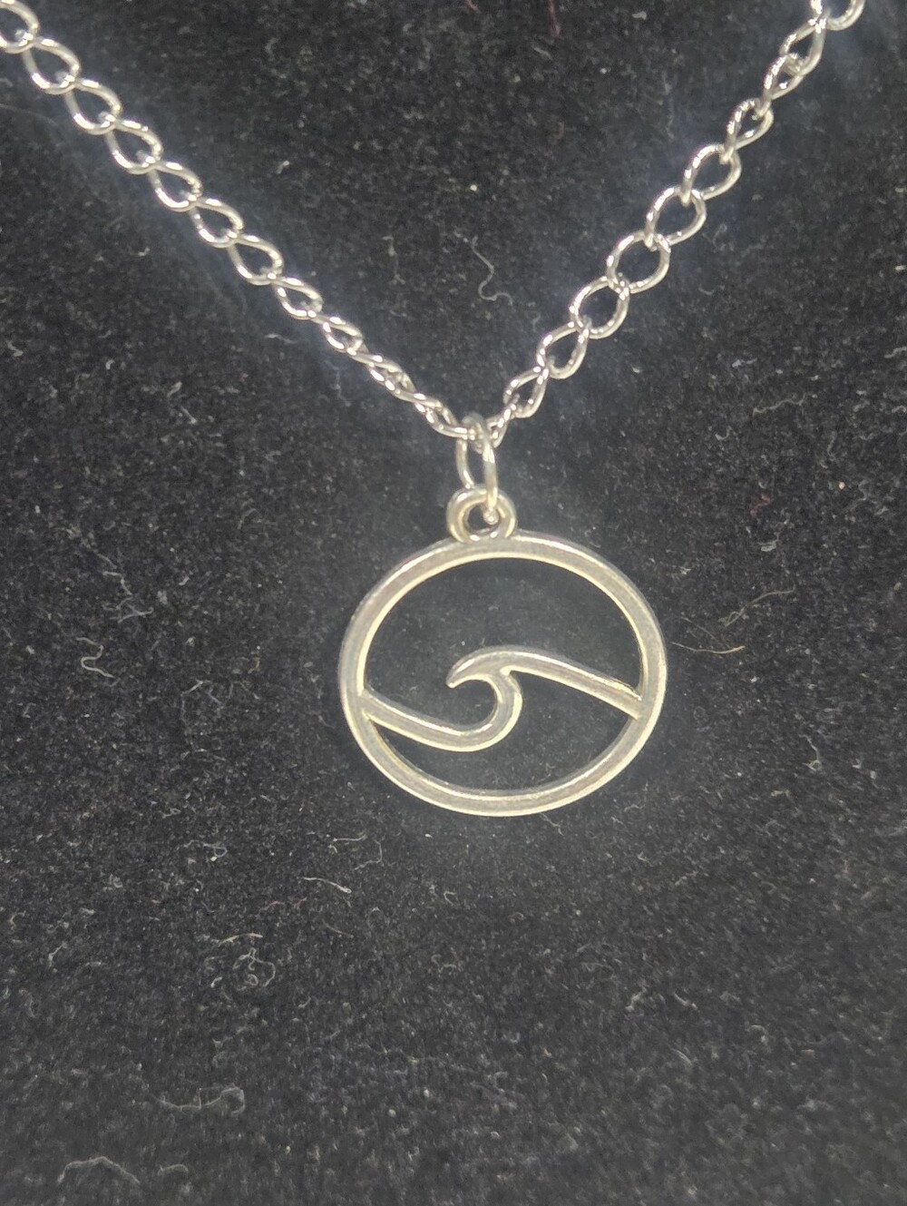 Handcrafted Silver Wave Pendant Necklace - Elegant Women’s Jewelry